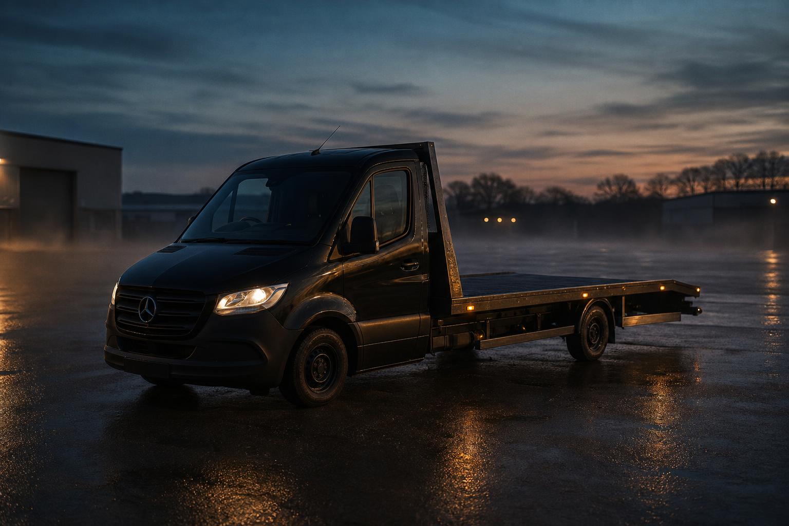 An OPT Transport UK transporter loaded and secured before departure